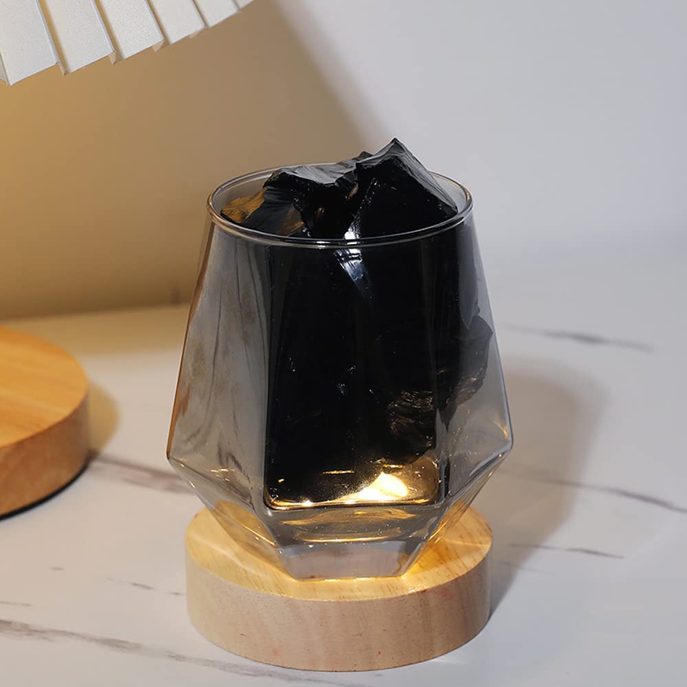 Healing Crystal Stone Passive Diffuser, Crystals Stone for Meditation Accessories, Aromatherapy Diffuser for Bedroom Living Room Office Yoga Spa Decor (Black)
