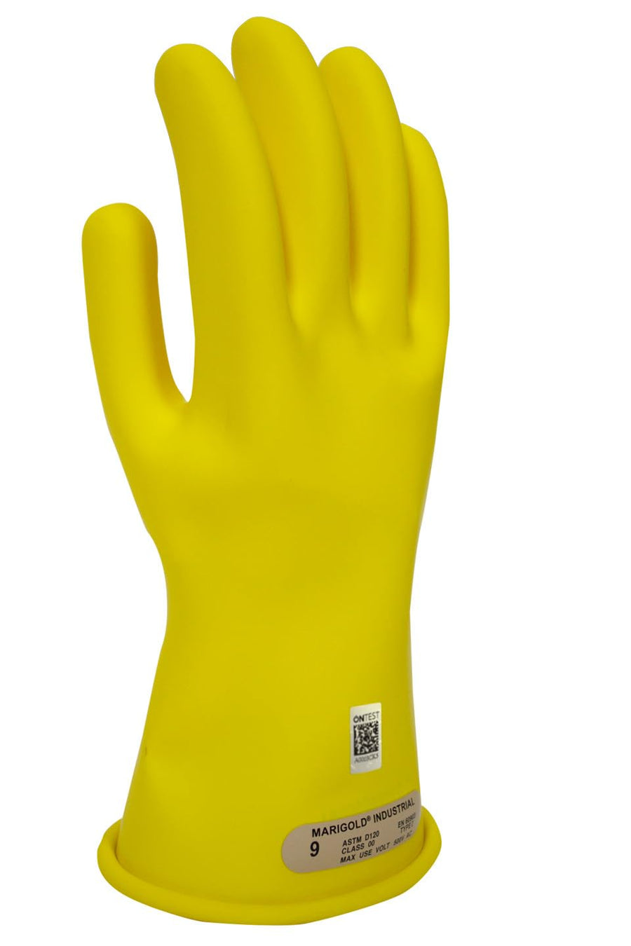 Class 00 Yellow Rubber Voltage Insulating Gloves, Max. Use Voltage 500V AC/750V DC, GC00Y08