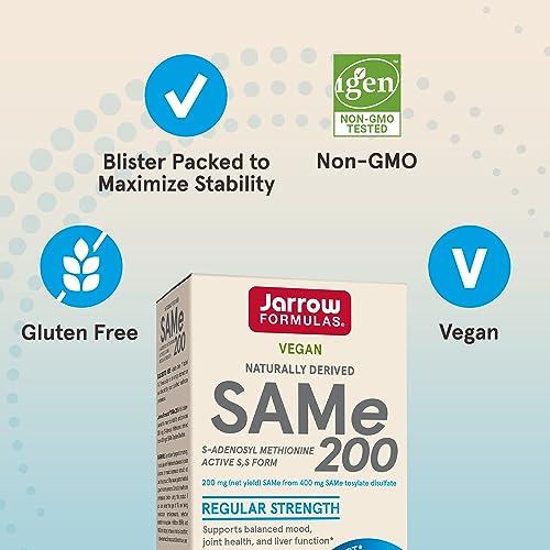 ® SAMe 200 mg, Supports Joint Health, Liver Function, Brain Metabolism, 60 Tablets, Up To A 60 Day Supply