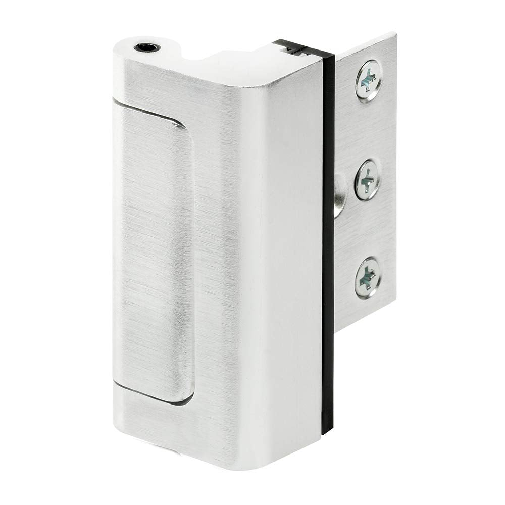 Prime-Line U 11325 Door Reinforcement Lock – Add Extra, High Security to your Home and Prevent Unauthorized Entry – 3” Stop, Aluminum Construction, Brushed Chrome (Single Pack)