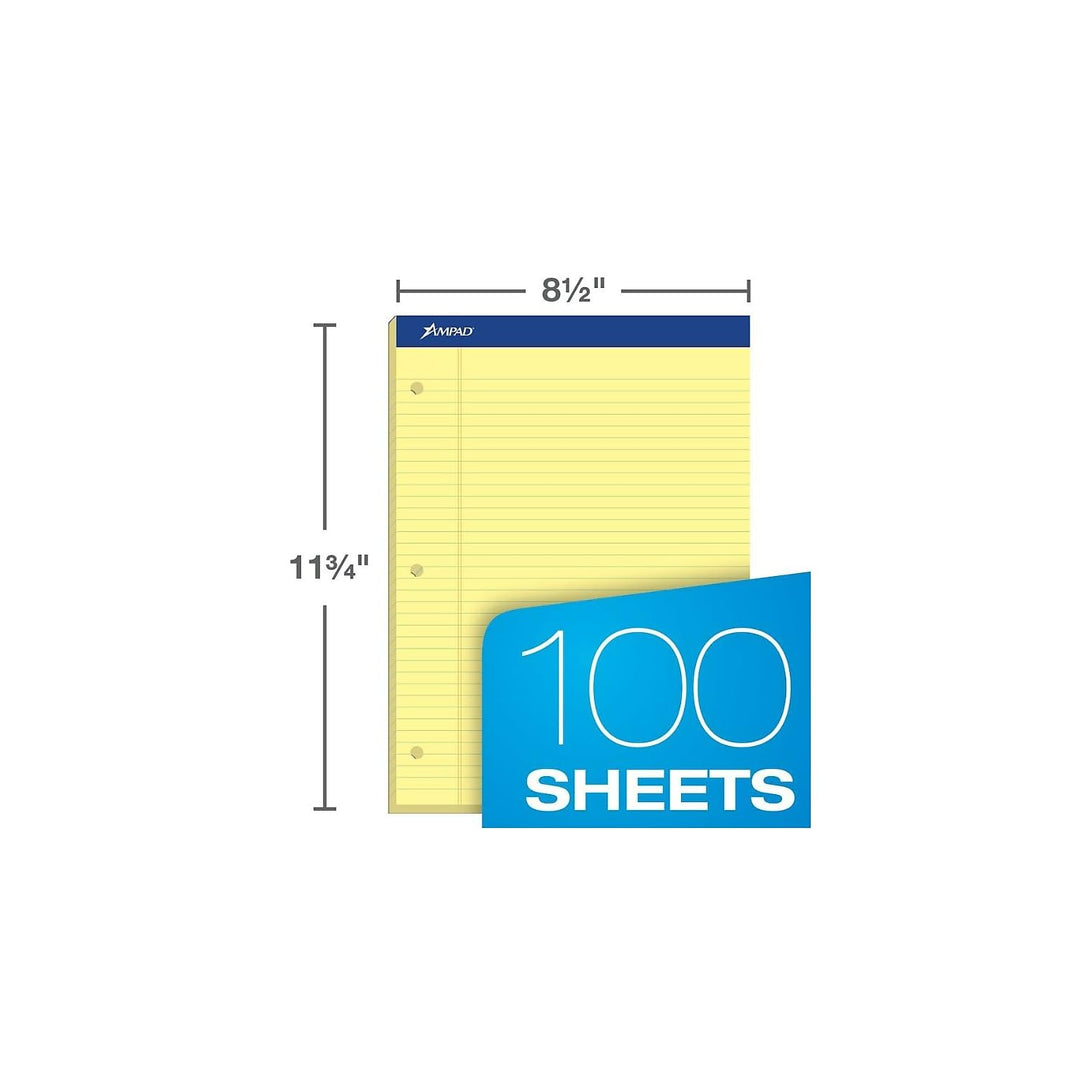 Evidence Dual Ruled Pad, Legal Ruling, Size 8.5 x 11.75 Inches, Canary Paper, 100 Sheets Per Pad (20-243)
