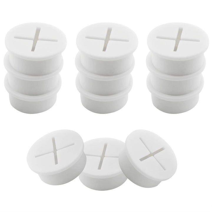 12PCS 1inch/25mm Flexible Wire Rubber Grommets, Desk Grommet, Cable Cord Grommet, for Desk and Other Furnitures Wire Hole Cover Cable Management Wire Cable Organizer, White