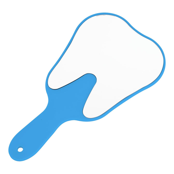 Handheld Mirror Small with Handle Blue, Hand Mirror Tooth-Shaped Kids Makeup Mirror Cute for Salon|Barber|Hairdressing - Easy to use & Lightweight