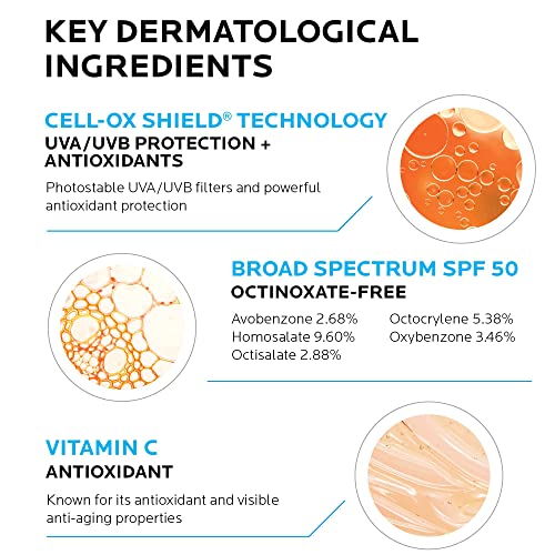 Anthelios AOX Daily Antioxidant Serum with SPF, Face Moisturizer with Sunscreen and Vitamin C & E, Oil Free Face Sunscreen for Sensitive Skin, Moisturizing Sun Protection