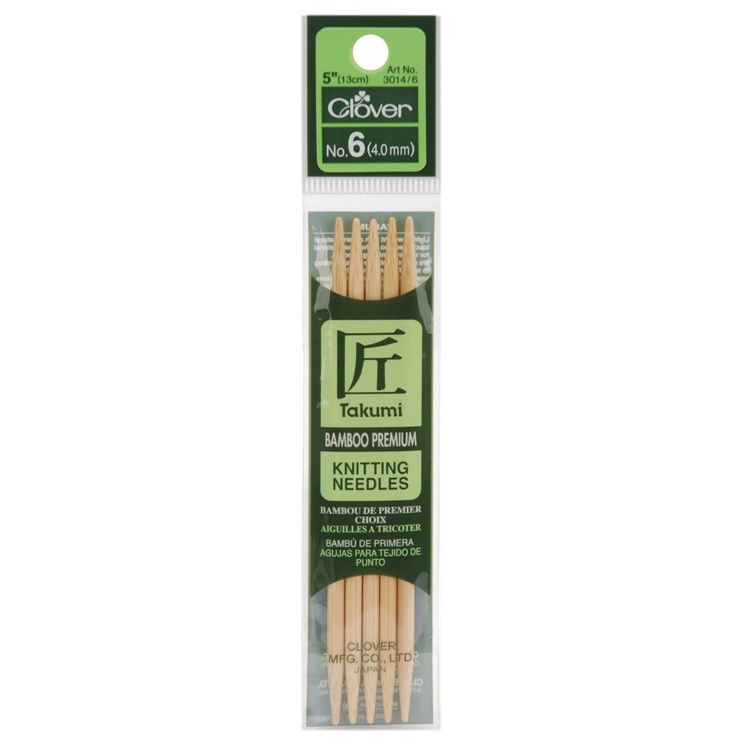 8 Takumi Bamboo Knitting Double Pointed 7 Size, Brown, 5 Count