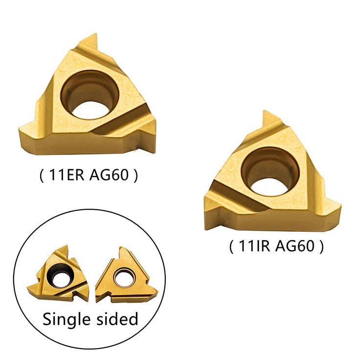 Lathe Threading Inserts 11ER AG60 + 11IR AG60 Carbide Inserts for External Thread/Internal Thread Turning Tool Holders for for Stainless Steel and Iron,20pcs…