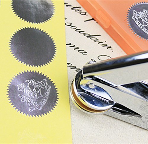 100pcs Embossing Stickers Blank Metallic Gold Certificate Seals Embossed Foil Stickers Scallop Edge Stickers Embosser Stamp Sealing Blank Certificate Self-Adhesive Stickers Notary Seals(Gold)