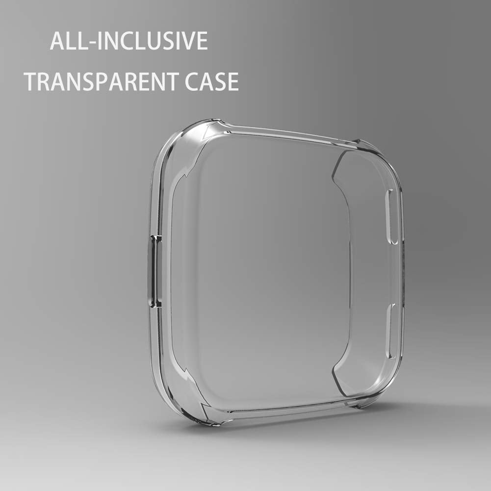 3 Packs Screen Protector Compatible Fitbit Versa, Ultra Slim Soft Full Cover Case for Fitbit Versa