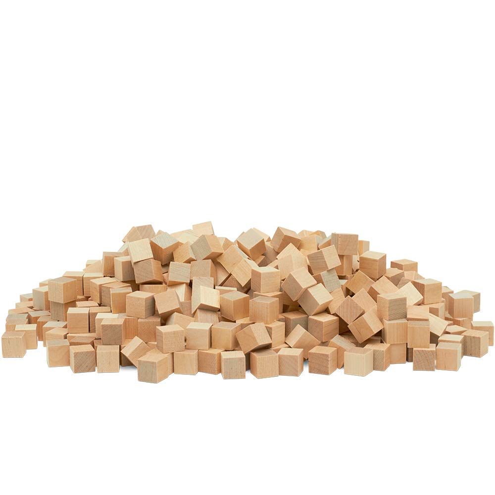 Wooden Blocks, 1/2 Inch Unfinished Wood Blocks for Crafts, Pack of 100 Wooden Cubes, Plain Wooden Blocks for Baby Shower, Small Blank Wooden Blocks, STEM, Building, Birch Wood Cubes for Crafts
