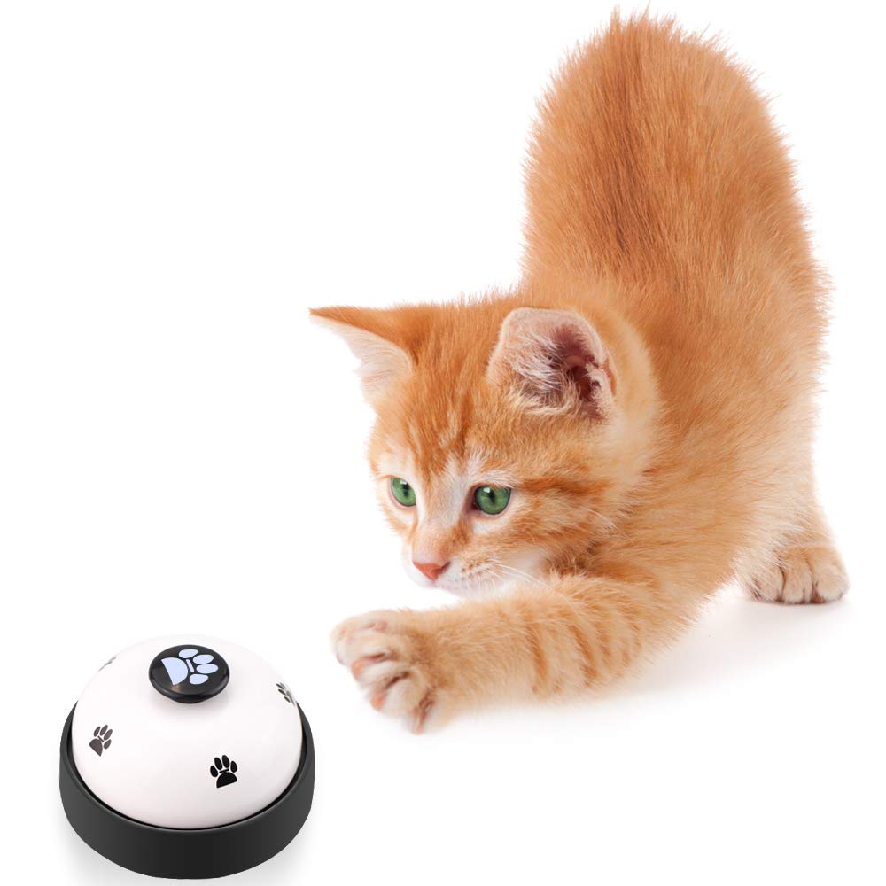 Dog Training Bell, Set of 2 Dog Puppy Pet Potty Training Bells, Dog Cat Door Bell Tell Bell with Non-Skid Rubber Base 2 Pack White