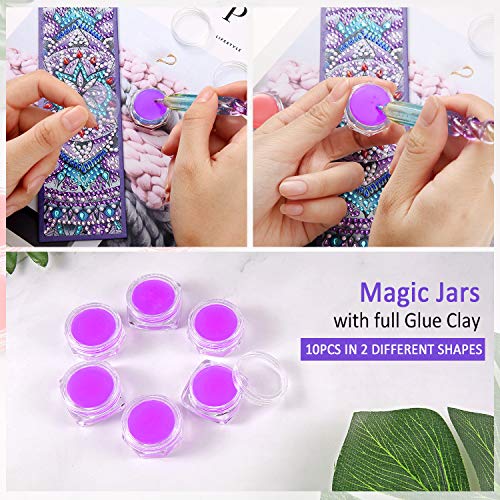 10 Pack/30 Pcs Diamond Painting Wax DIY Diamond Glue Clay with Storage Case Diamond Art Wax Glue Clay Tool for Diamond Painting Embroidery Accessories(Red)