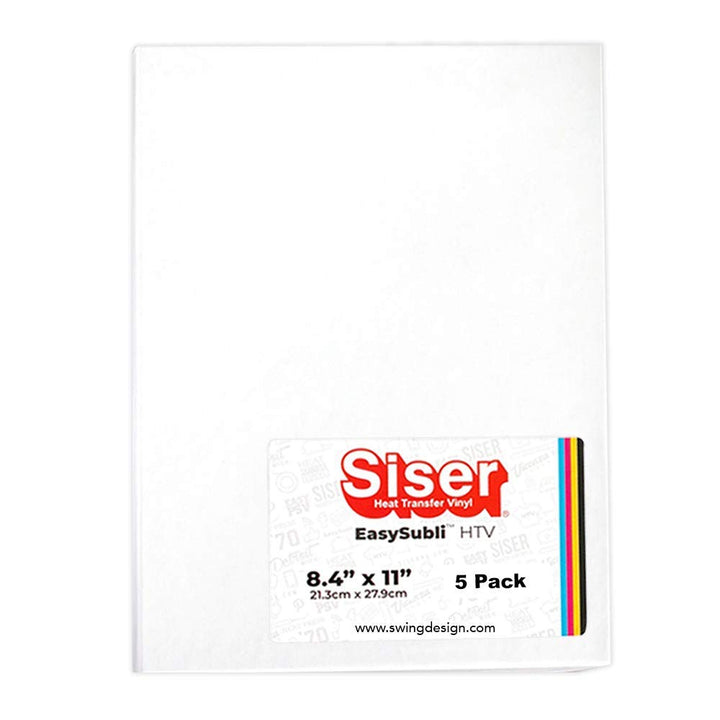 EasySubli Sublimation Heat Transfer Vinyl 8.4 x 11 - 5 Pack
