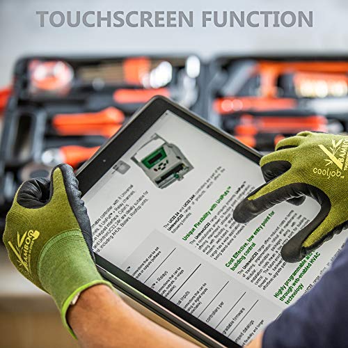 2 Pairs Touch Screen Gardening Gloves for Men and Women, Medium Breathable Working Gloves, Rubber Coated Garden Gloves, Non Slip Grip for Workers, Gardeners, Drivers, Green & Black, M