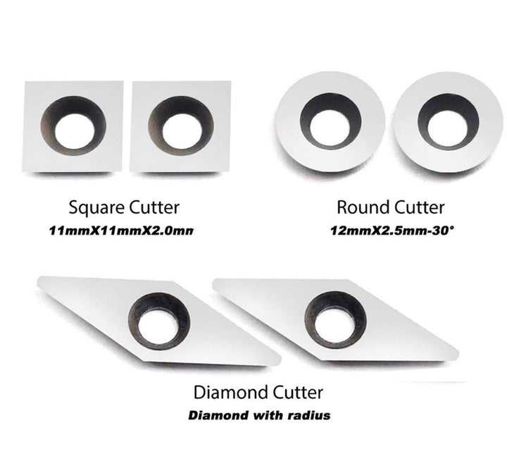 Carbide Woodturning Tool Mini Size (3 Piece Set) Includes Diamond Shape, Round and Square Turning Tools With Comfort Grip Handles Perfect For Turning Pens or Small to Mid-Size Turning Project
