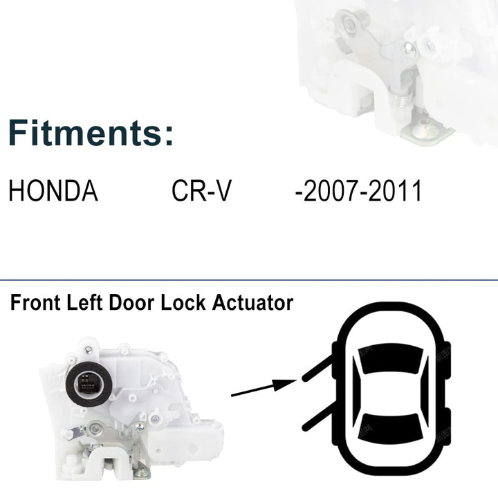 HO-27 Door Lock Actuator Front Left Driver Side Door Latch Assembly Replacement for Honda CR-V CRV 2007 2008 2009 2010 2011