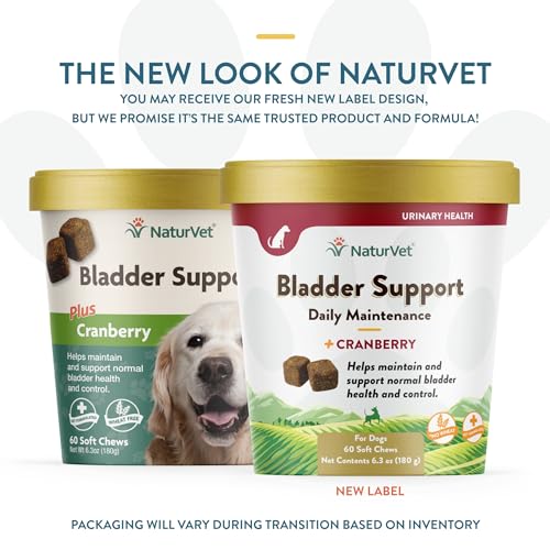 Bladder Support Plus Cranberry for Dogs, 60 ct Soft Chews, Made in The USA with Globally Source Ingredients