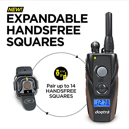 1900S HANDSFREE Plus Remote Dog Training E-Collar with Expandable HANDSFREE Square for Discreet Control Ergonomic Rechargeable 3/4-Mile Range Waterproof High-Output