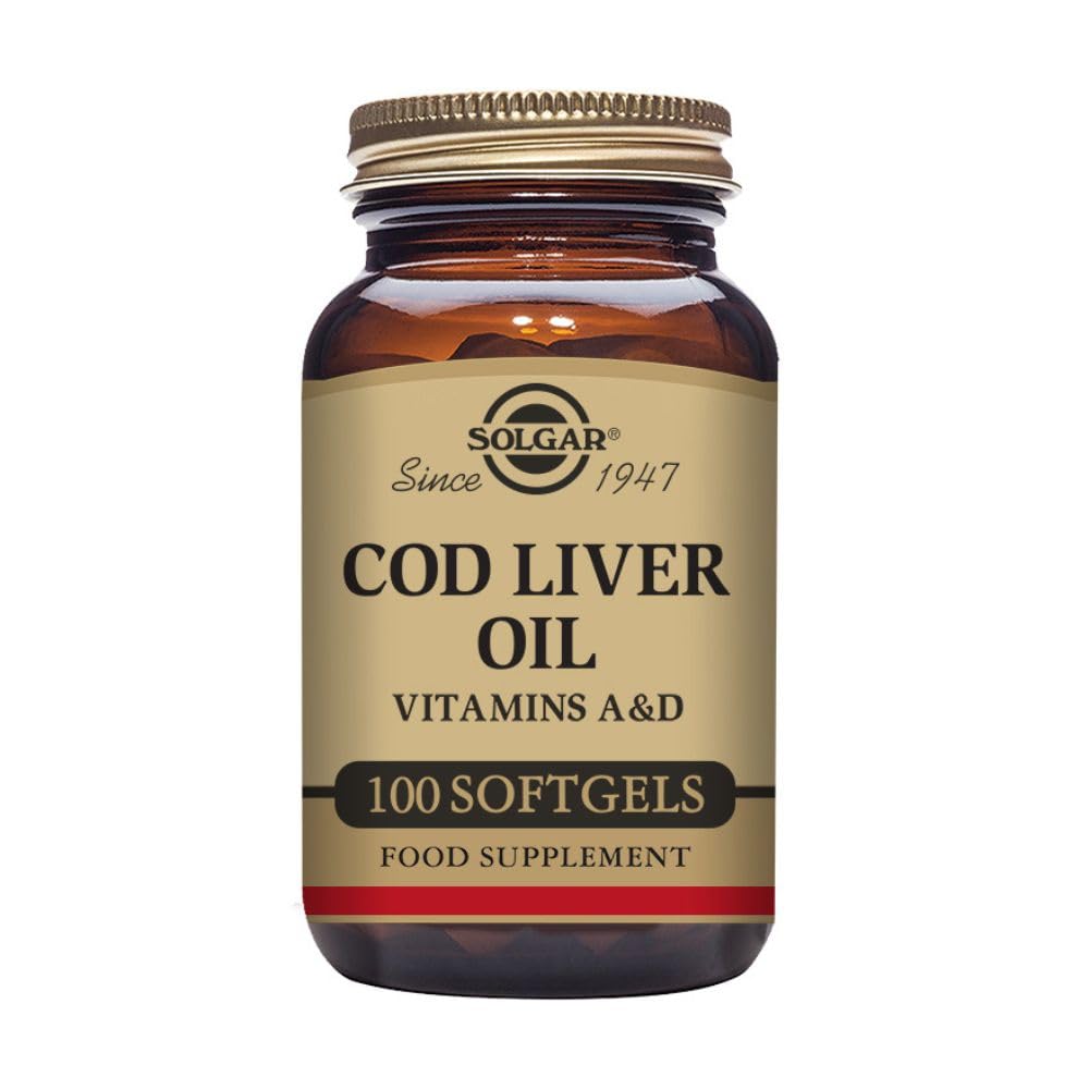 Solgar Cod Liver Oil - 100 Softgels - Provides Vitamins A & D - Non-GMO, Gluten Free - 100 Servings