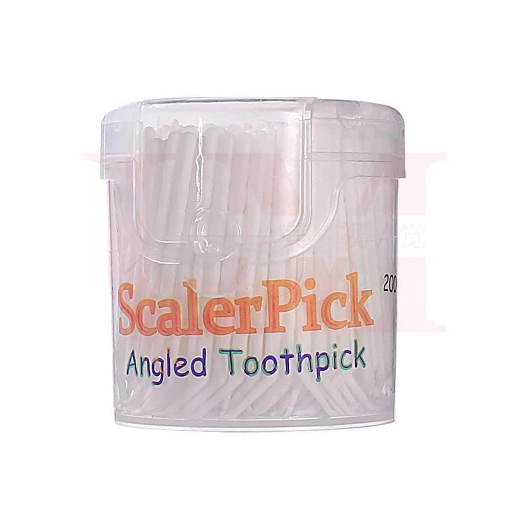 Angled toothpick Scalerpick White Plastic Household Teeth Cleaning Curved Hook 200 pcs
