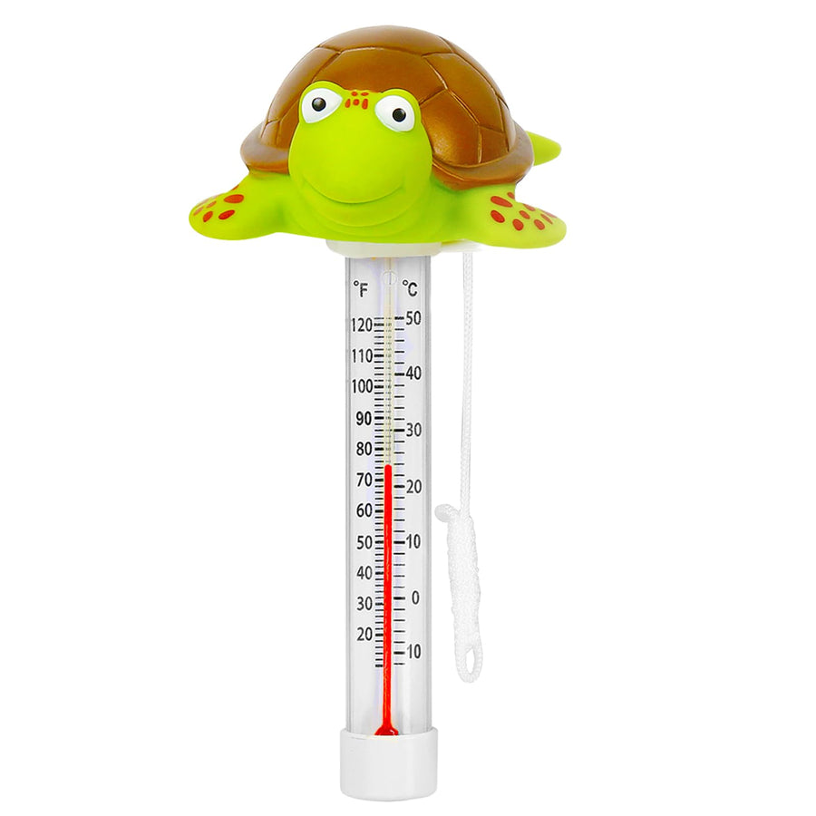 Floating Pool Thermometer, Large Size Easy Read for Water Temperature with String for Outdoor and Indoor Swimming Pools and Spas (Turtle)