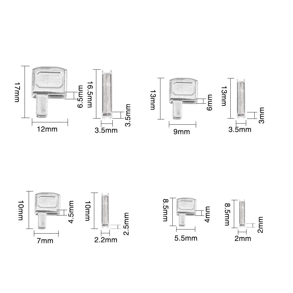 12 Sets Metal Zipper Latch Slider Retainer 3 Color #3#5#8#10 Insertion Pin Zipper Bottom Zipper Stopper for Metal Zipper Repair Zip Sewing Replacement DIY, 24pcs