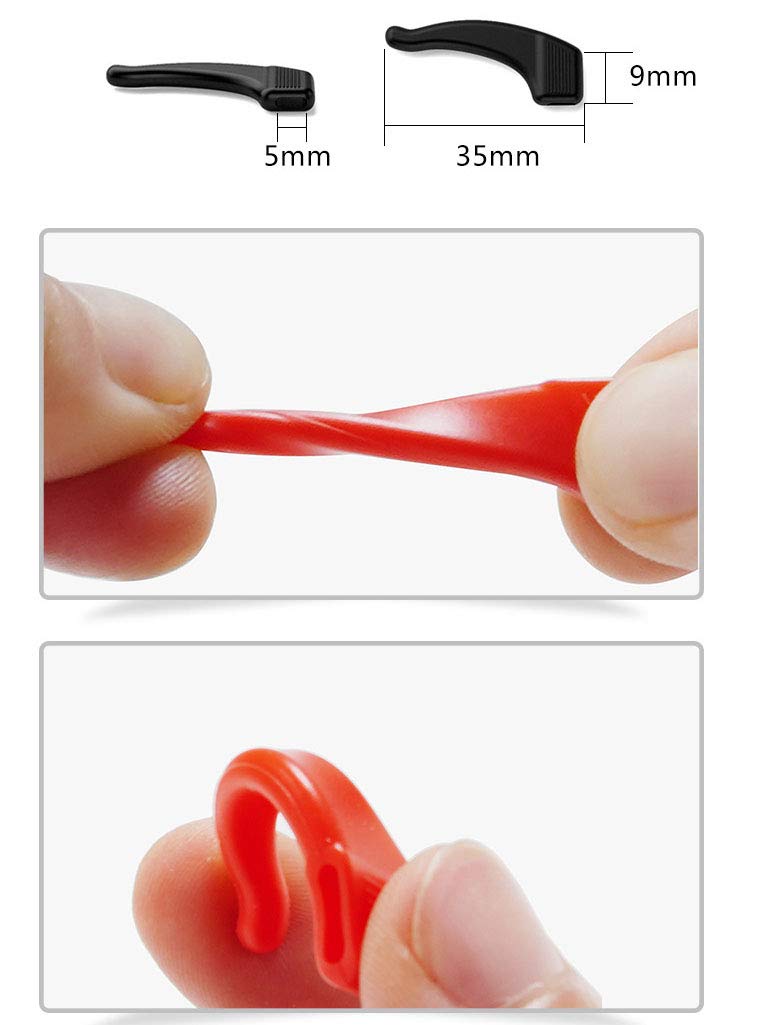 4 Pairs Premium Grade Soft Anti Slip SIlicone Holder for Glasses Ear Hook (Transparent)