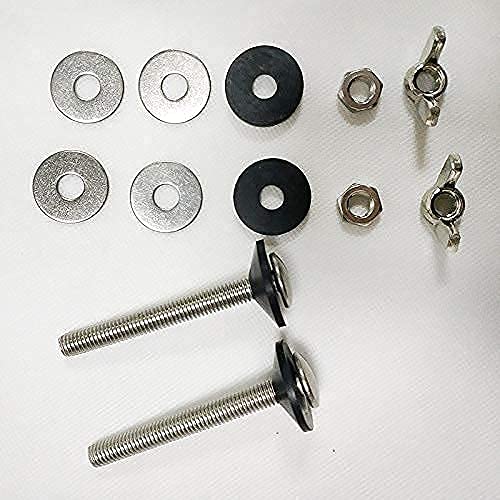 Toliet Bolts,Tank to Bowl Stainless Stell 5/16inch by 3Inch Heavy Duty Bolts with Rubber and Stainless Steal Washers and Wing Nuts,Toliet Bolt
