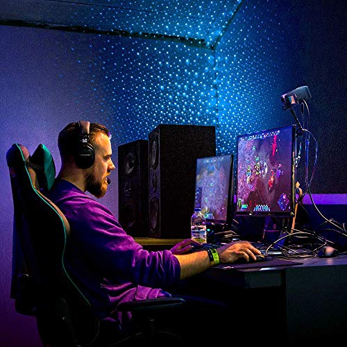 Starport USB Laser Star Projector for Game Room Decor, Bedroom Night Light, or Galaxy Mood Lighting Ambiance (Blue)