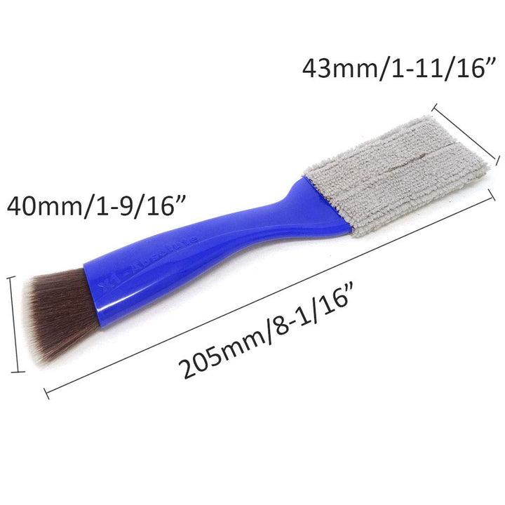 Double Ended Portable Cleaning Brush Mini Hand Held Magic Brush Duster for House, Car, Office (Blue)