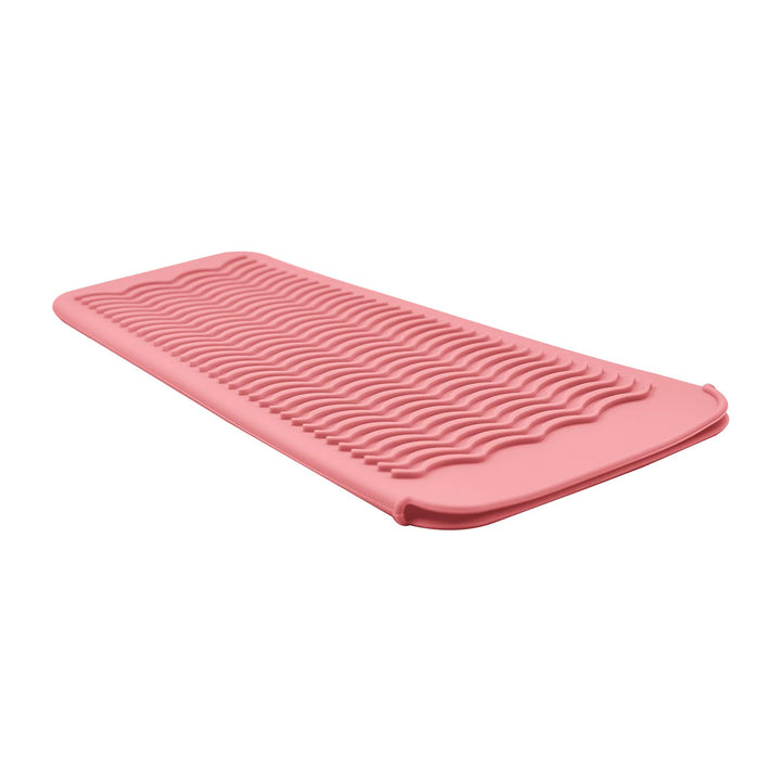 Silicone Heat Resistant Travel Mat Pouch for Hair Straightener,Crimping Iron,Hair Curling Iron,Hair Curling Wand,Flat Iron,Hair Waving Iron and Hot Hair Styling Tools (Light Pink)