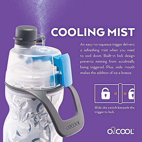 Mist 'N Sip Misting Water Bottle 2-in-1 Mist And Sip Function With No Leak Pull Top Spout (Hearts)