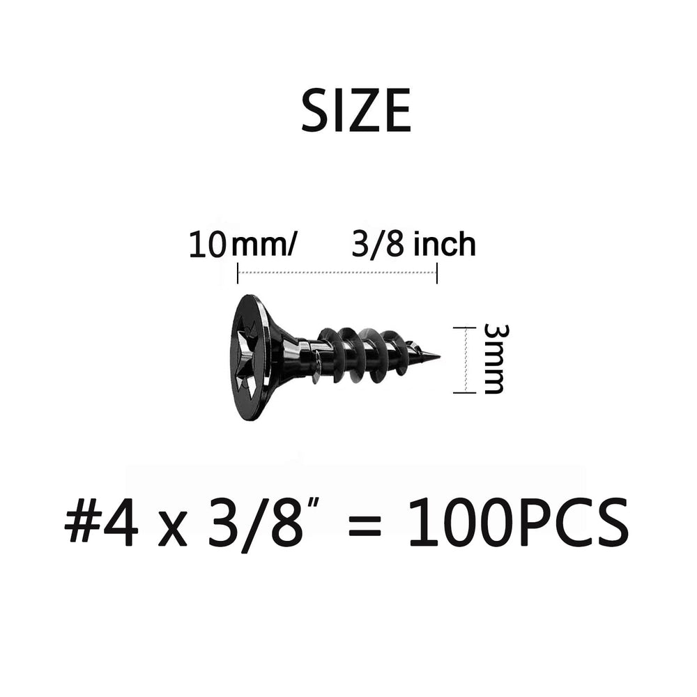 M3 x 3/8“ Wood Screws,Sheet Metal Screws Phillips Drive Small Screws, Flat Head Small Wood Screws Made of Carbon Steel, Suitable for Wood Furniture and Drywall 100pcs.(10mm)