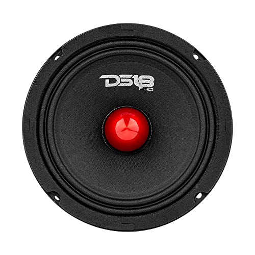 PRO-GM6.4B Midrange Loudspeaker 6.5 Red Aluminum Bullet, 480W Max, 4 Ohms,1.5 Kapton VC Premium Quality Audio Door Speakers for Car or Truck Stereo Sound System (1 Speaker)