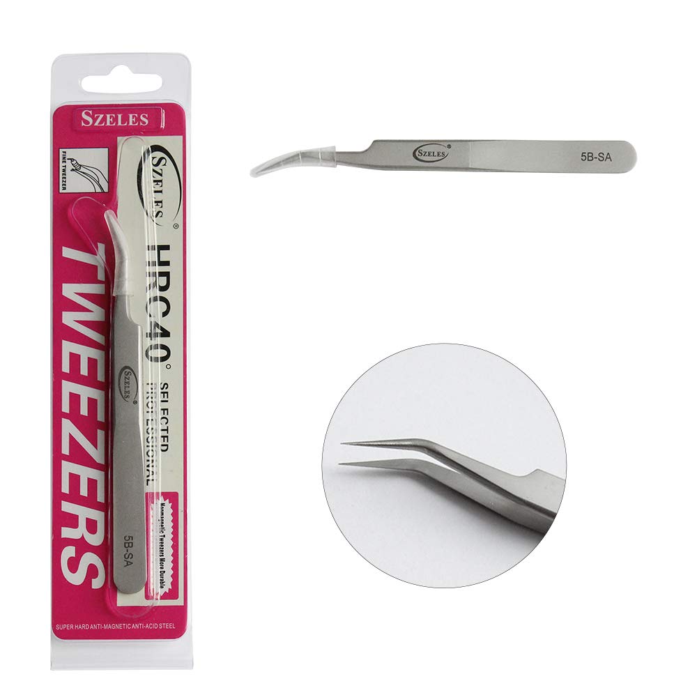 Volume Tweezers Stainless Steel Ultra Rigidity Curved Curved Pro Beauty Eyelash Extension Tool 5B-SA