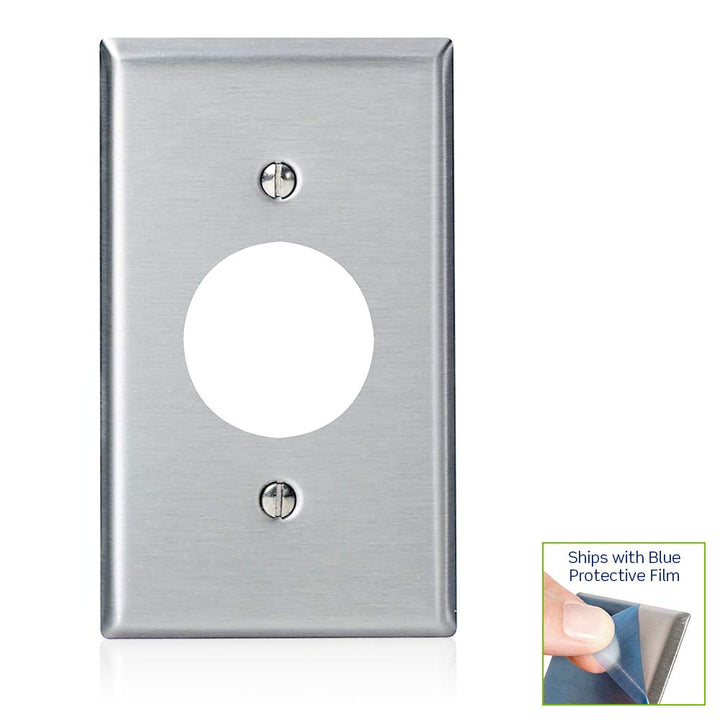 84004-40 1-Gang, Single 1.406-Inch Hole Device Receptacle Wallplate, Standard Size, Device Mount, Stainless Steel