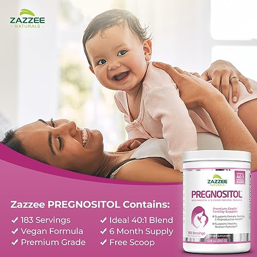 PREGNOSITOL Powder, 6 Month Supply, Myo-Inositol and D-Chiro-Inositol 40:1 Fertility Blend, Free Scoop for Exact Dosage, Premium Balanced Formula, 183 Servings, Vegan, All-Natural and Non-GMO