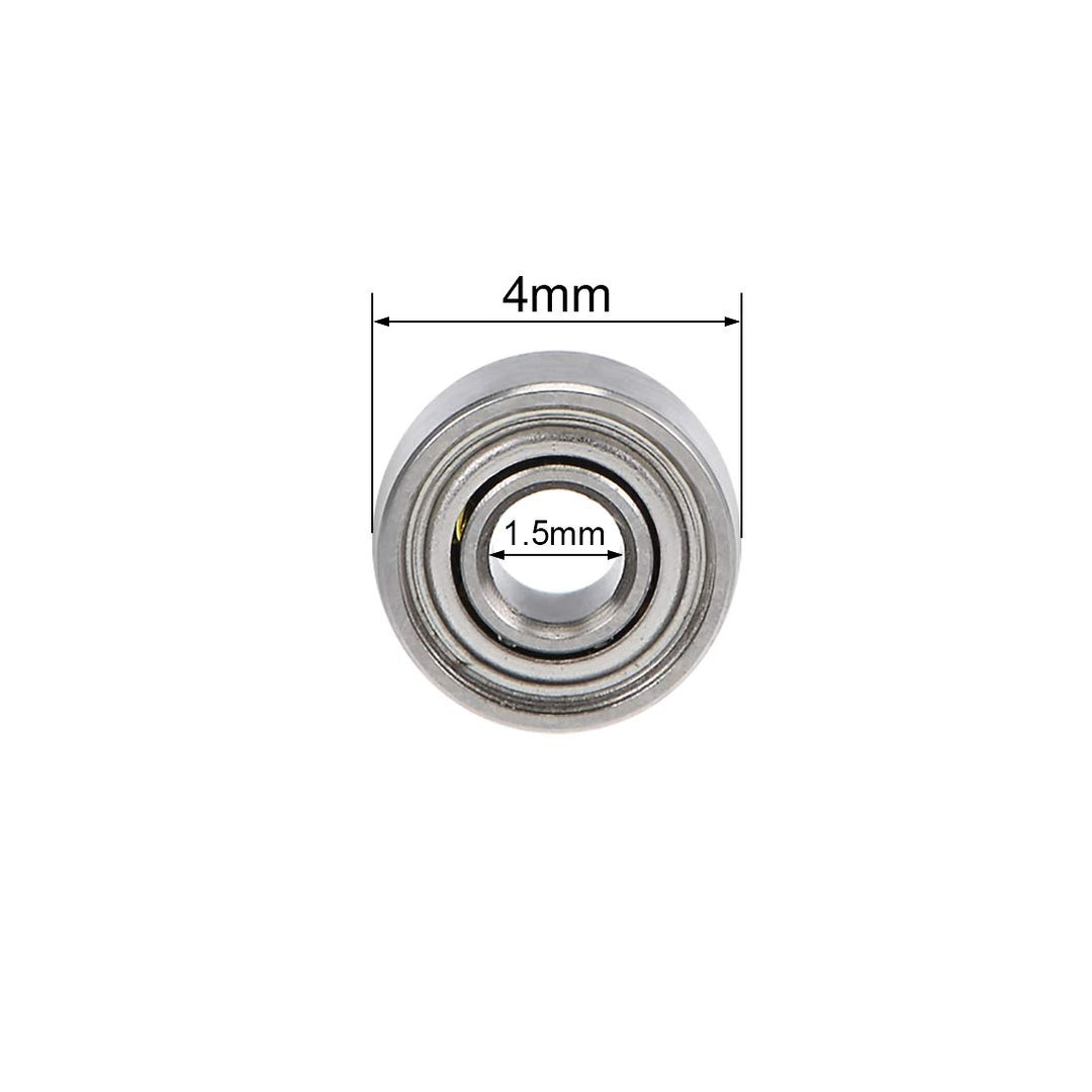 681XZZ Deep Groove Ball Bearings 1.5mm Inner Dia 4mm OD 2mm Bore Double Shielded Chrome Steel Z2 20pcs