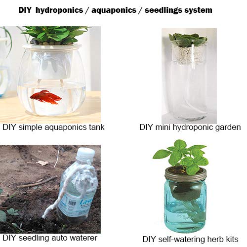 50 feet 1/4 inch Self Watering Capillary Wick Cord Vacation Plant Watering DIY Hydroponic Wicking Self-Watering Planter Pot Automatic Water System Device Potted Violet self Watering Rope