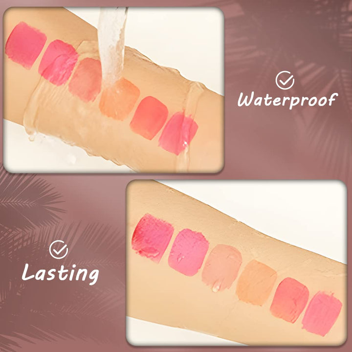 Wine Liquid Lipstick, Lady Long Lasting Make Up Gloss Matte Lip Tint Wine Bottle Cover, Waterproof, Valentine's Day Gift Kit Ideas for Girlfriend, Mom, Friend (6 Colors)