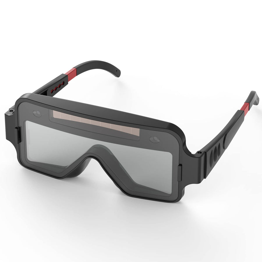 True Color Solar Powered Auto Darkening Welding Goggles, 2 Sensors Welder Glasses for TIG MIG MMA Plasma