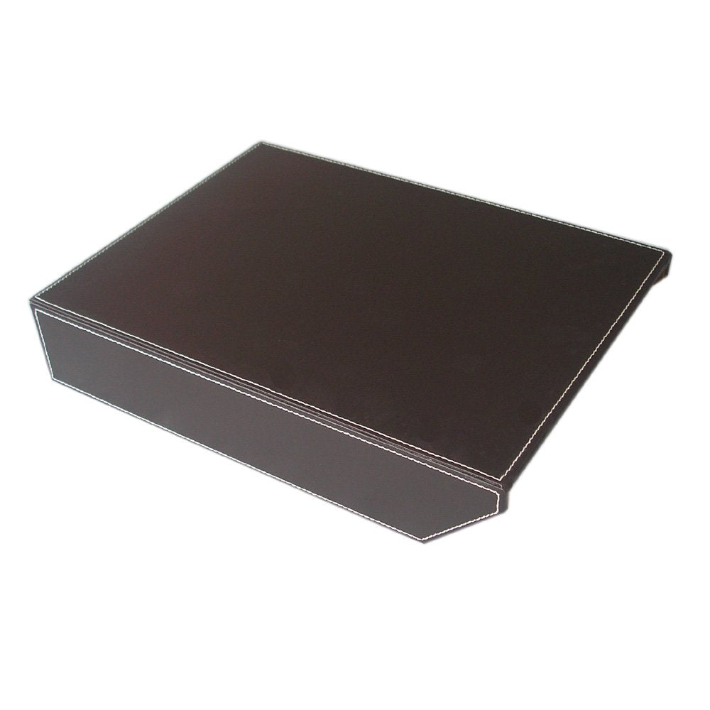 Letter Tray, PU Leather Paper Organizer Tray for Desk, Paper Organizer Storage Holder for Office Home or School A4 Size Brown