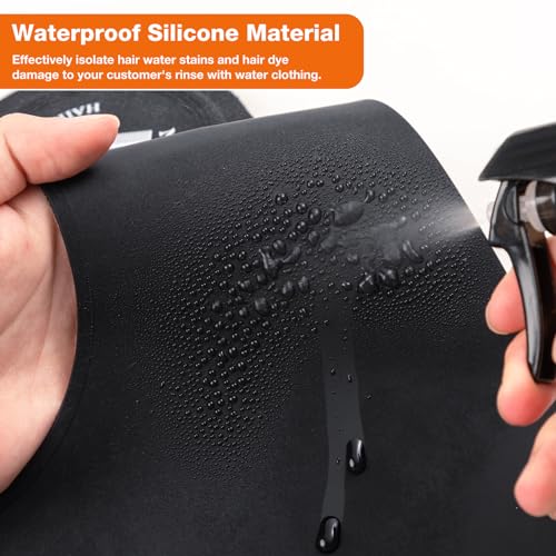 Novelife Barber Hair Cutting Pad Guide, Silicone Hair Dye Collar, Stylist Hair Cutting Neck Collar, Weighted Rubber Neck Wrap Neck Guard for Professional Salon Haircut Hair Coloring & Perming - Black