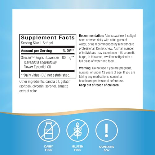 Nature's Way CalmAid, with Silexan Lavender Oil, Helps Reduce Tension and Stress*, Non-Drowsy, 30 Softgels (Packaging May Vary)