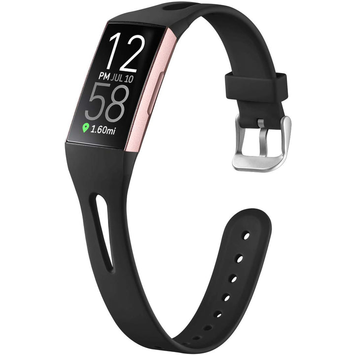Compatible for Fitbit Charge 4 Bands for Women Men Charge 3 Wristbands Straps Black Small