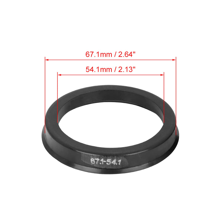 4pcs Plastic 67.1mm OD to 54.1mm ID Car Hub Centric Rings Wheel Bore Center Spacer Hub Rings Black