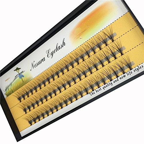 BODERMINCER 10D 60pcs Black Handmade False Eyelashes Natural Long Individual Eyelashes Extension Fake Lashes Makeup Beauty Cosmetic (10mm)