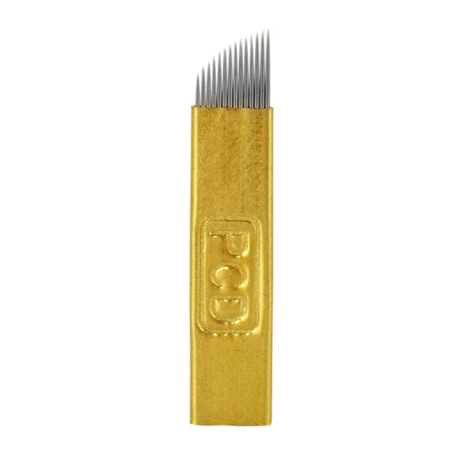 14pin : Atomus 50 Pieces Permanent Makeup Tattoo Needles Manual Eyebrow Microblading 14 Sloped (14pin)