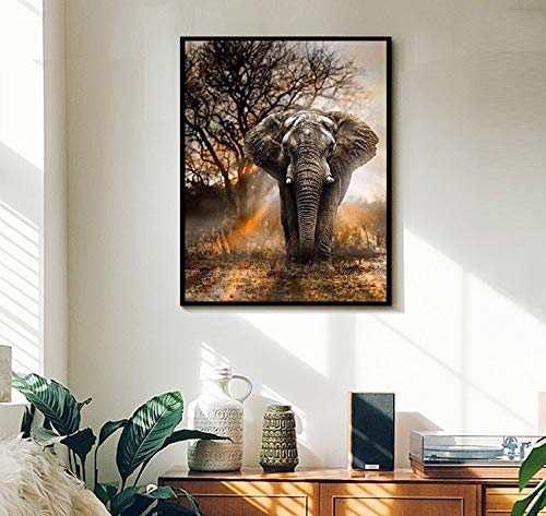 Paint by Number Elephant DIY Painting Paint by Number Kit for Kids Adults DIY Canvas Painting by Numbers Acrylic Painting Arts Craft for Home Wall Decoration Paint by Numbers Elephant 16x20 In