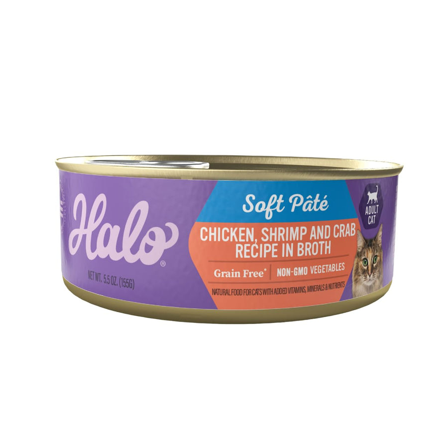 Adult Wet Cat Food, Grain Free, Chicken Shrimp & Crab Stew 5.5oz Can (Pack of 12)