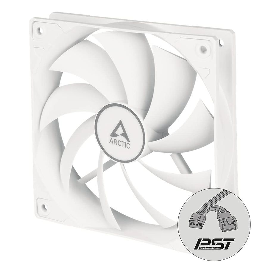 F12 PWM PST - PC Fan, 120mm Fan, PC Case Fan with PWM Sharing Technology (PST), Quiet motor, Computer, Fan Speed: 230-1350 rpm - White
